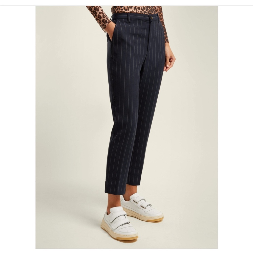Women's Navy Pinstripe Pants